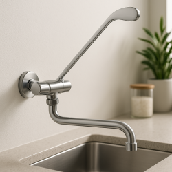 PB Clinic handicapvenlig vægmonteret fontænearmatur koldtvandsarmatur med langt håndtag krom 1208956280